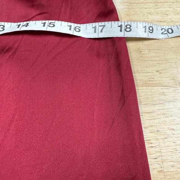 Mac Duggal NWT One Shoulder Tie Puff Sleeve Satin Trumpet Gown Deep Red Size 4 - Picture 9 of 10